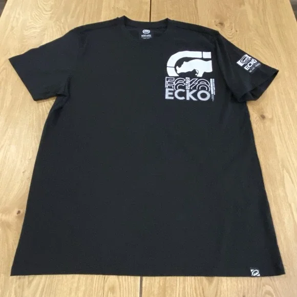 Ecko unltd t-shirt Multi Graphic 72 Team Logo T-shirt Black White Large - Picture 2 of 10